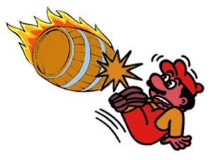 Flaming barrel hits hapless plumber!