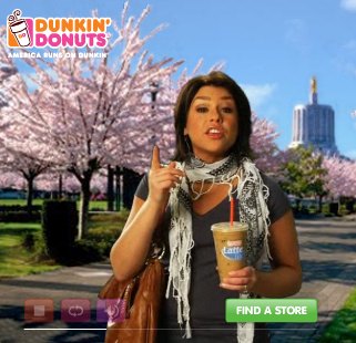Rachael Ray in a Dunkin Donuts commercial