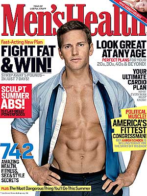 Aaron Schock shirtless on a mag cover