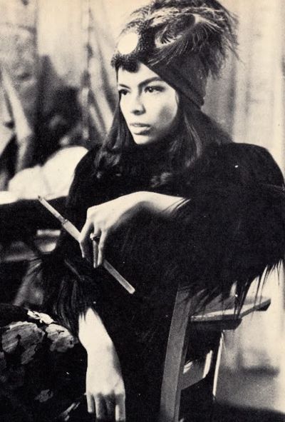 Photo of Bianca Jagger smoking